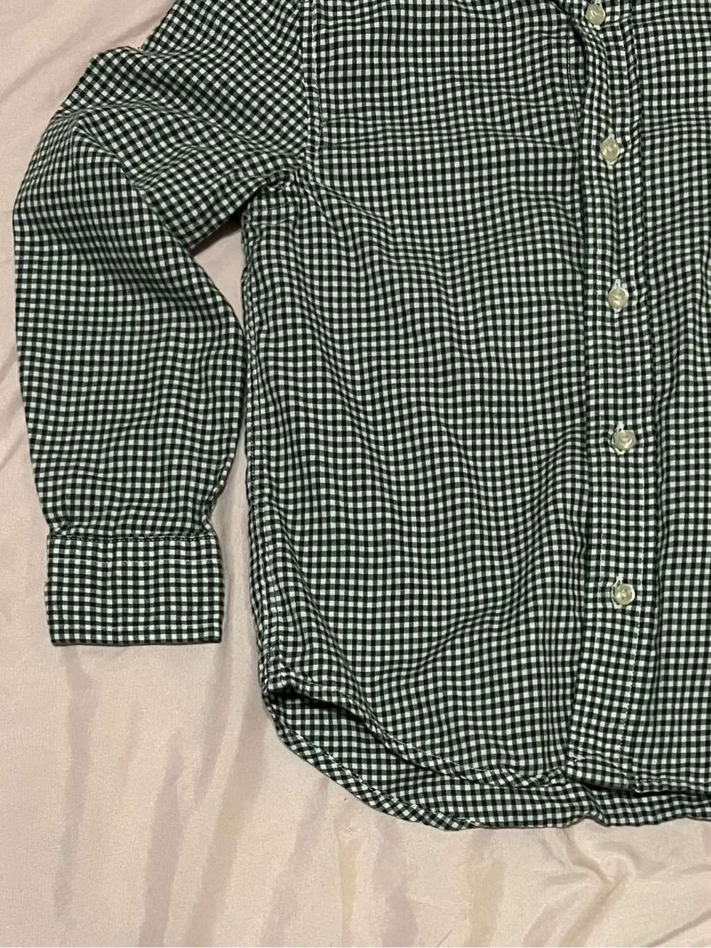 Ralph Lauren Green & White Gingham Button-Down Shirt Boys Size 5